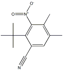 2-tert-Butyl-4,5-dimethyl-3-nitrobenzenecarbonitrile Struktur