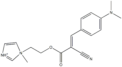 1-[2-[[2-Cyano-3-[4-(dimethylamino)phenyl]-1-oxo-2-propenyl]oxy]ethyl]-1-methylimidazolium Struktur