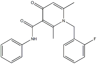 1-(2-Fluorobenzyl)-1,4-dihydro-2,6-dimethyl-N-phenyl-4-oxopyridine-3-carboxamide Struktur