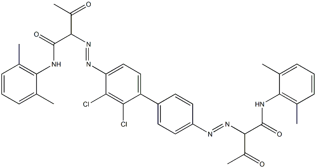 4,4'-Bis[[1-(2,6-dimethylphenylamino)-1,3-dioxobutan-2-yl]azo]-2,3-dichloro-1,1'-biphenyl Struktur