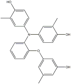 N,N-Bis(4-hydroxy-3-methylphenyl)-2-(3-hydroxy-5-methylphenoxy)benzenamine Struktur