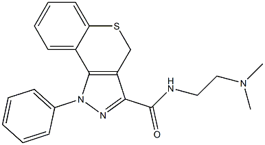 N-[2-(Dimethylamino)ethyl]-1-phenyl-4H-[1]benzothiopyrano[4,3-c]pyrazole-3-carboxamide Struktur