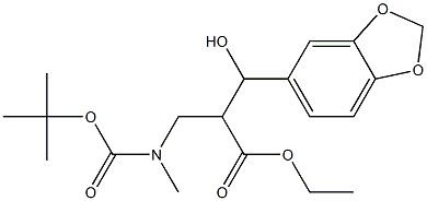 3-(3,4-Methylenedioxyphenyl)-3-hydroxy-2-[[(tert-butoxycarbonyl)(methyl)amino]methyl]propanoic acid ethyl ester Struktur