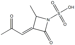 4-Methyl-3-(2-oxopropylidene)-1-sulfoazetidin-2-one Struktur