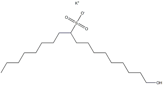 18-Hydroxyoctadecane-9-sulfonic acid potassium salt Struktur