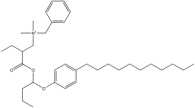 N,N-Dimethyl-N-benzyl-N-[2-[[1-(4-undecylphenyloxy)butyl]oxycarbonyl]butyl]aminium Struktur