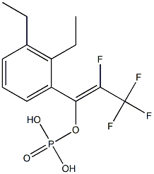 Phosphoric acid diethyl[(E)-1-phenyl-2,3,3,3-tetrafluoro-1-propenyl] ester Struktur