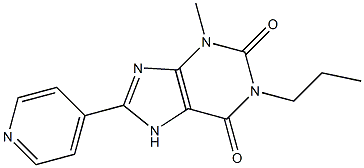 3-Methyl-1-propyl-8-(4-pyridinyl)xanthine Struktur