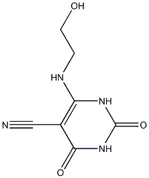 6-[(2-Hydroxyethyl)amino]-1,2,3,4-tetrahydro-2,4-dioxopyrimidine-5-carbonitrile Struktur