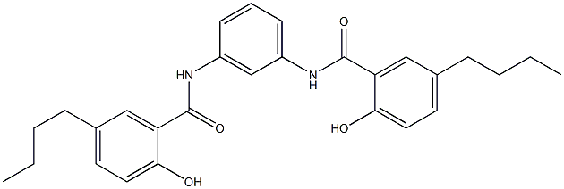 N,N'-Bis(5-butylsalicyloyl)-m-phenylenediamine Struktur