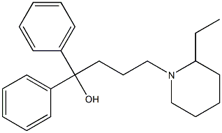 1,1-Diphenyl-4-(2-ethyl-1-piperidinyl)-1-butanol Struktur