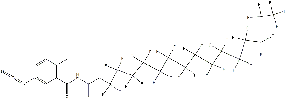 3-Isocyanato-6-methyl-N-[2-(hentriacontafluoropentadecyl)-1-methylethyl]benzamide Struktur