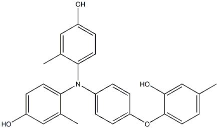 N,N-Bis(4-hydroxy-2-methylphenyl)-4-(2-hydroxy-4-methylphenoxy)benzenamine Struktur