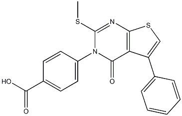 4-[[3,4-Dihydro-4-oxo-2-(methylthio)-5-phenylthieno[2,3-d]pyrimidin]-3-yl]benzoic acid Struktur