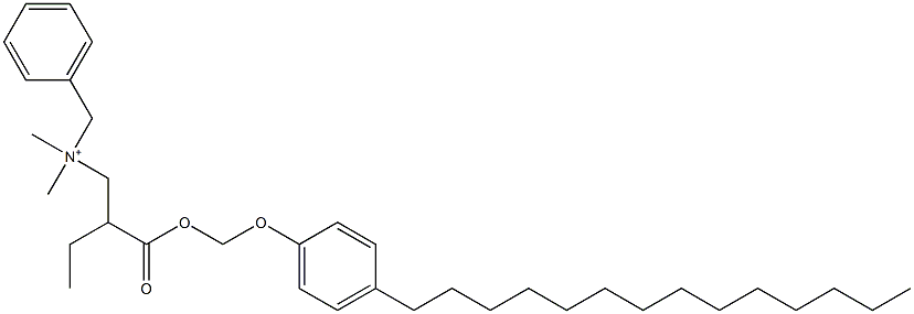 N,N-Dimethyl-N-benzyl-N-[2-[[(4-tetradecylphenyloxy)methyl]oxycarbonyl]butyl]aminium Struktur