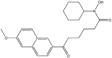 6-Oxo-N-cyclohexyl-6-[6-methoxy-2-naphtyl]hexanehydroxamic acid Struktur