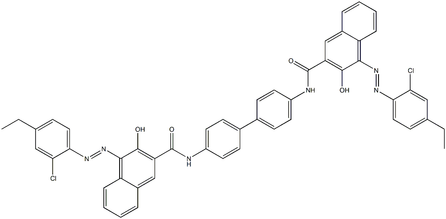 4,4'-Bis[1-[(2-chloro-4-ethylphenyl)azo]-2-hydroxy-3-naphthoylamino]biphenyl Struktur