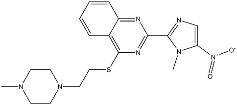 2-(1-Methyl-5-nitro-1H-imidazol-2-yl)-4-[[2-(4-methyl-1-piperazinyl)ethyl]thio]quinazoline Struktur