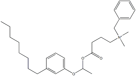 N,N-Dimethyl-N-benzyl-N-[3-[[1-(3-octylphenyloxy)ethyl]oxycarbonyl]propyl]aminium Struktur