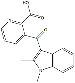 3-[(1,2-Dimethyl-1H-indol-3-yl)carbonyl]-2-pyridinecarboxylic acid Struktur