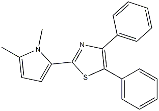 4,5-Diphenyl-2-(1,5-dimethyl-1H-pyrrol-2-yl)thiazole Struktur