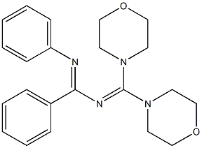 4,4-Bis(morpholino)-1,2-diphenyl-1,3-diaza-1,3-butadiene Struktur