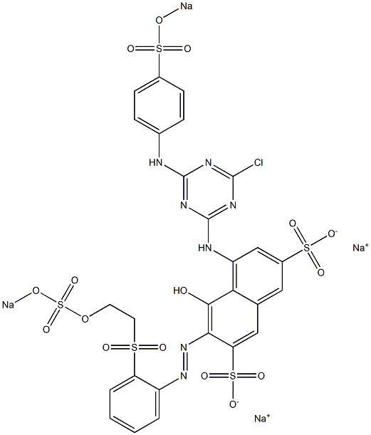 5-Hydroxy-4-[[4-chloro-6-(4-sodiooxysulfonylanilino)-1,3,5-triazin-2-yl]amino]-6-[[2-[[2-(sodiosulfooxy)ethyl]sulfonyl]phenyl]azo]-2,7-naphthalenedisulfonic acid disodium salt Struktur