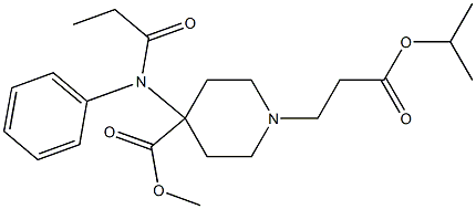 4-Methoxycarbonyl-4-(N-phenyl-N-propanoylamino)piperidine-1-propionic acid isopropyl ester Struktur