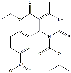 1,2,3,4-Tetrahydro-6-methyl-4-(3-nitrophenyl)-2-thioxopyrimidine-3,5-dicarboxylic acid 5-ethyl 3-isopropyl ester Struktur