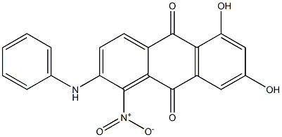 2-Anilino-5,7-dihydroxy-1-nitroanthraquinone Struktur