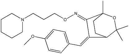 5-[4-Methoxybenzylidene]-1,3,3-trimethyl-2-oxabicyclo[2.2.2]octan-6-one O-[3-piperidinopropyl]oxime Struktur