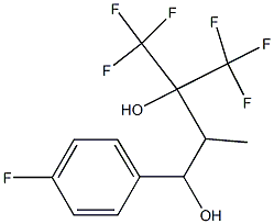 1-(p-Fluorophenyl)-2-methyl-4,4,4-trifluoro-3-trifluoromethyl-1,3-butanediol Struktur