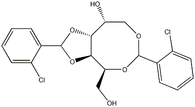 2-O,6-O:3-O,4-O-Bis(2-chlorobenzylidene)-D-glucitol Struktur