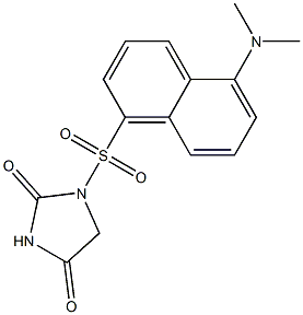 1-[[5-(Dimethylamino)-1-naphtyl]sulfonyl]imidazolidine-2,4-dione Struktur