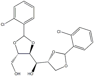 2-O,3-O:5-O,6-O-Bis(2-chlorobenzylidene)-D-glucitol Struktur