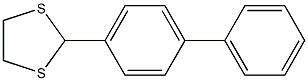 Biphenyl-4-carbaldehyde ethane-1,2-diyl dithioacetal Struktur