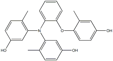 N,N-Bis(3-hydroxy-6-methylphenyl)-2-(4-hydroxy-2-methylphenoxy)benzenamine Struktur