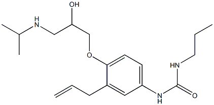 1-Propyl-3-[3-(2-propenyl)-4-[2-hydroxy-3-[isopropylamino]propoxy]phenyl]urea Struktur