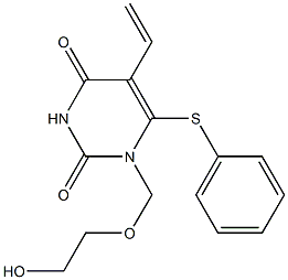 1-(2-Hydroxyethoxymethyl)-6-phenylthio-5-ethenyluracil Struktur