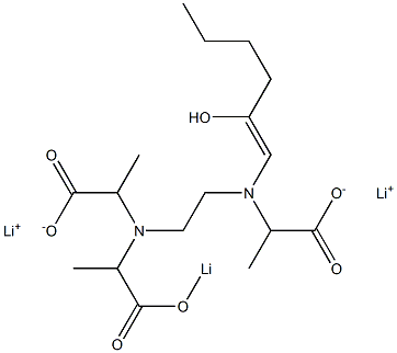 3-(2-Hydroxy-1-hexenyl)-6-(1-lithiooxycarbonylethyl)-2,7-dimethyl-3,6-diazaoctanedioic acid dilithium salt Struktur