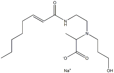 2-[N-(3-Hydroxypropyl)-N-[2-(2-octenoylamino)ethyl]amino]propionic acid sodium salt Struktur