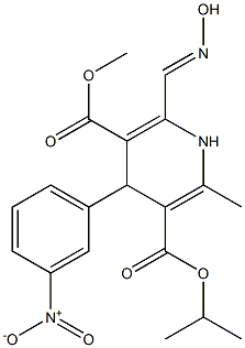 6-(Hydroxyiminomethyl)-2-methyl-4-(3-nitrophenyl)-1,4-dihydropyridine-3,5-dicarboxylic acid 3-isopropyl 5-methyl ester Struktur