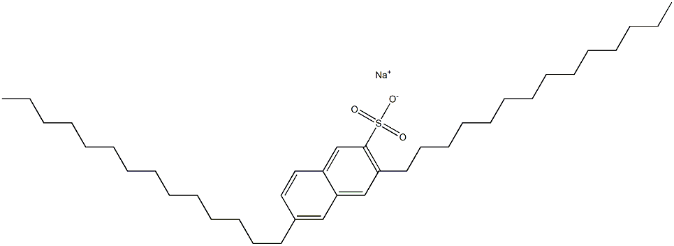 3,6-Ditetradecyl-2-naphthalenesulfonic acid sodium salt Struktur