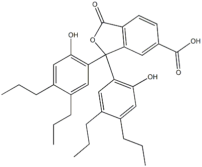 1,3-Dihydro-1,1-bis(6-hydroxy-3,4-dipropylphenyl)-3-oxoisobenzofuran-6-carboxylic acid Struktur