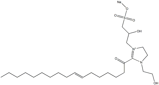 1-(2-Hydroxyethyl)-3-[2-hydroxy-3-(sodiooxysulfonyl)propyl]-2-(7-heptadecenoyl)-2-imidazoline-3-ium Struktur