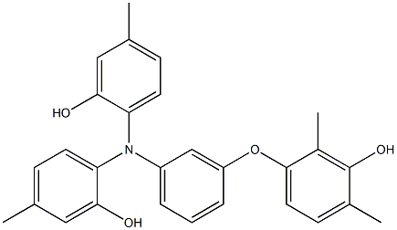 N,N-Bis(2-hydroxy-4-methylphenyl)-3-(3-hydroxy-2,4-dimethylphenoxy)benzenamine Struktur