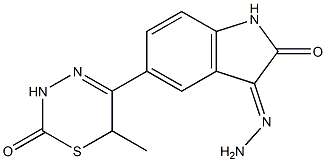 1,3-Dihydro-3-[hydrazono]-5-[(6-methyl-2-oxo-3,6-dihydro-2H-1,3,4-thiadiazin)-5-yl]-2H-indol-2-one Struktur