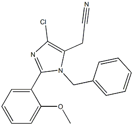 1-Benzyl-2-(2-methoxyphenyl)-4-chloro-1H-imidazole-5-acetonitrile Struktur