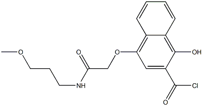 1-Hydroxy-4-[N-(3-methoxypropyl)carbamoylmethoxy]-2-naphthoyl chloride Struktur