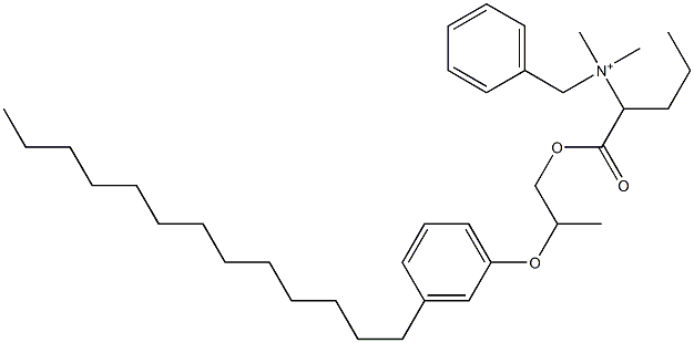 N,N-Dimethyl-N-benzyl-N-[1-[[2-(3-tridecylphenyloxy)propyl]oxycarbonyl]butyl]aminium Struktur